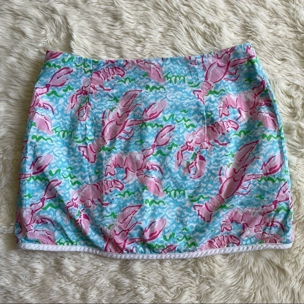 Lilly Pulitzer skirt skort cala in lobstah roll mini colorful blue pink 0